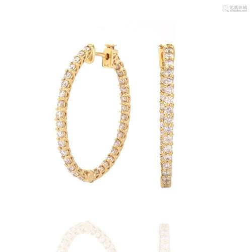 Diamond and 18K Earrings