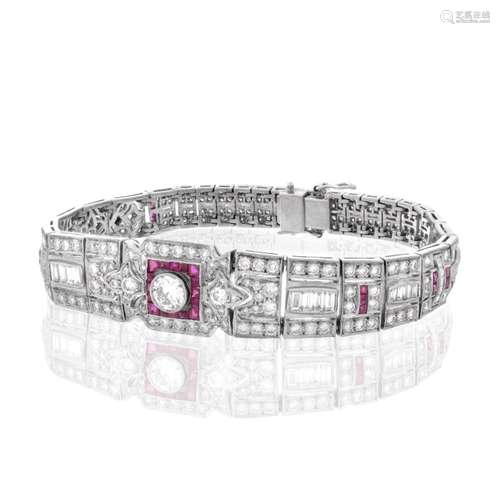 Diamond, Ruby and 18K Bracelet