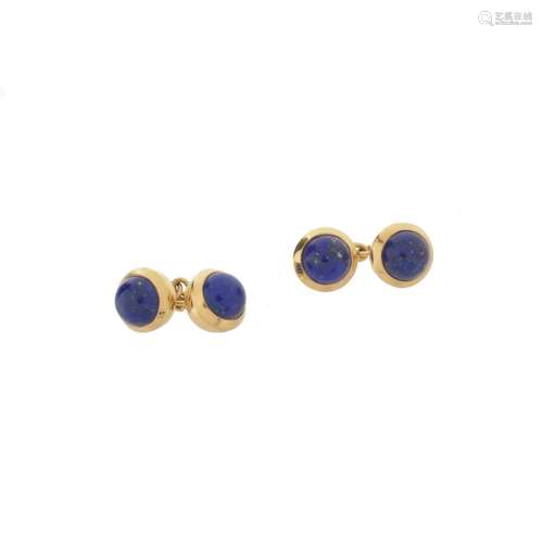 Cartier Lapis Lazuli and 18K Cufflinks.