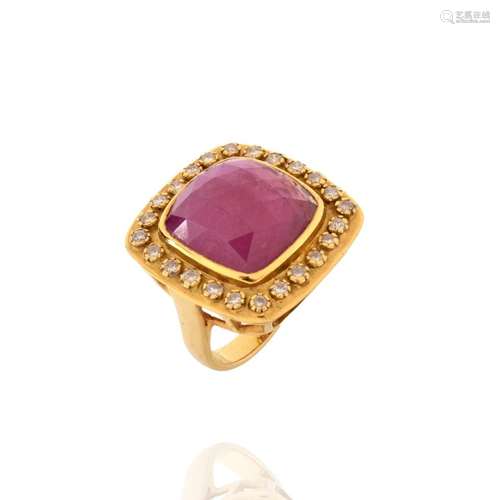 Ruby, Diamond and 18K Ring