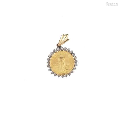 US American Eagle Gold Coin Pendant