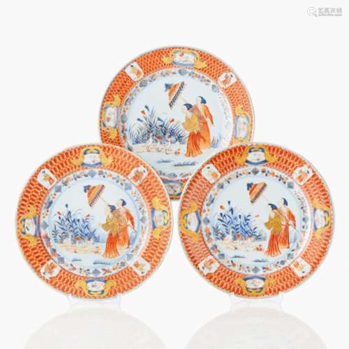 Three Pronk ‘Dame au Parasol’ Plates