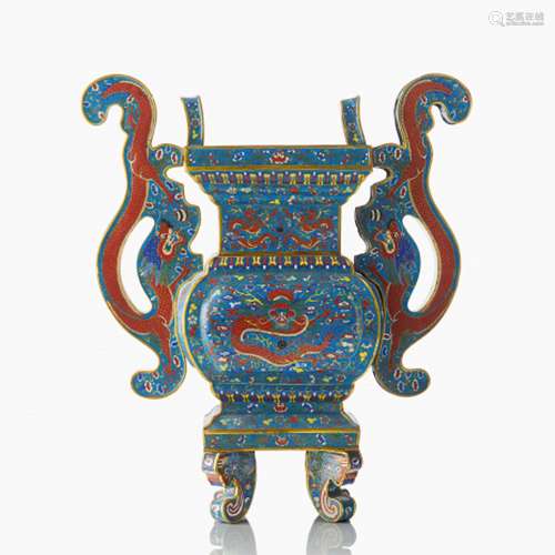 An Imposing Cloisonne Enamel Censer