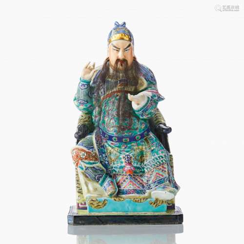 A Chinese Famille Rose Figure of Guan Di