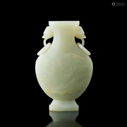 A Pale Celadon Jade Vase