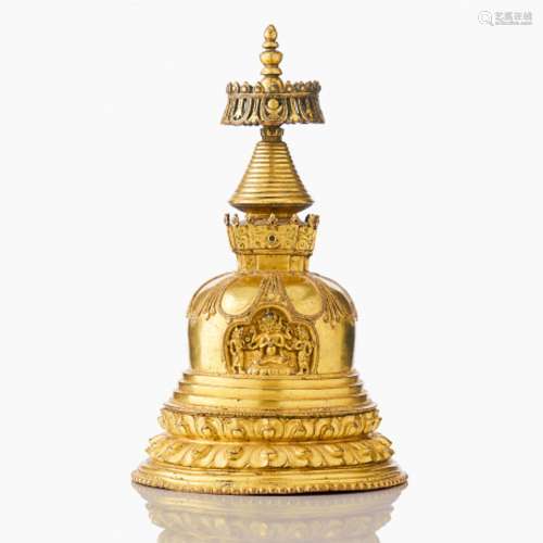 A Highly Important Gilded Stupa of Ushnishavijaya