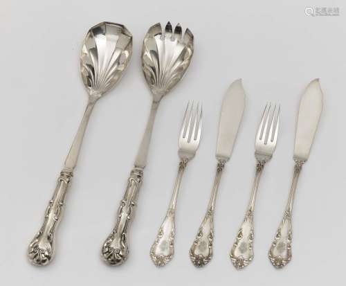 A twelve-piece set of fish knives and forks - Bruckmann &...