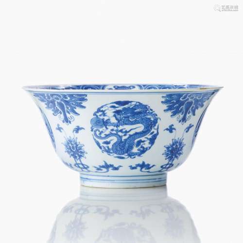 A Chinese Blue and White ‘Dragon and Phoenix’ Bowl