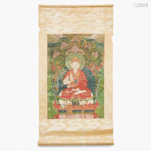 A Tibeto-Chinese Thangka, possibly The Jangkya Hutuktu, Rolp...