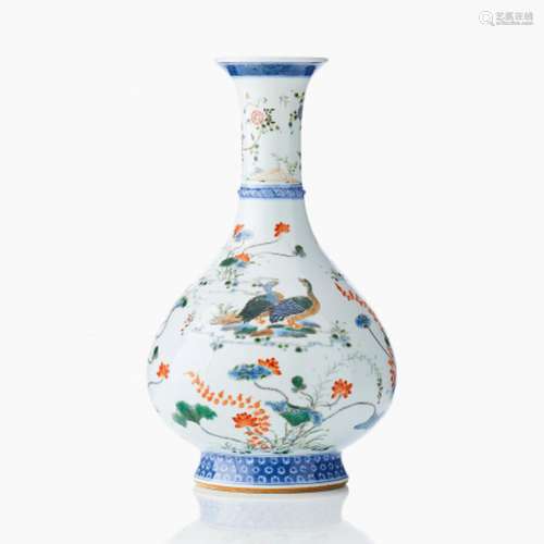 A Chinese Famille Rose Bottle Vase