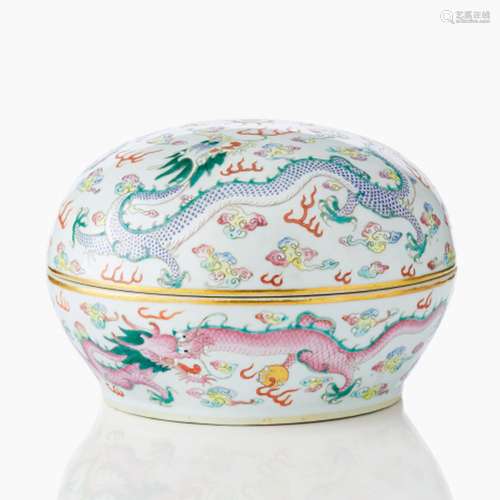 A Chinese Famille Rose Round Box and Cover