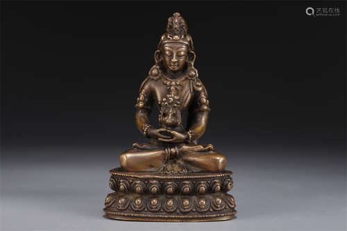 A Copper Amitayus Buddha Statue.