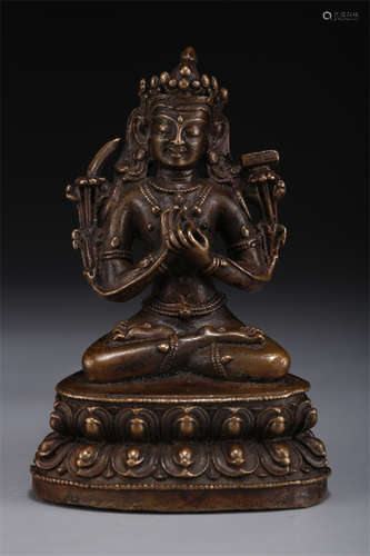 A Copper Maitreya Bodhisattva Buddha Statue.