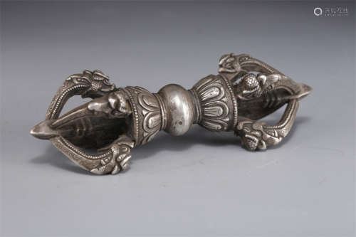 A Silver Implement Vajra Pestle for Rite.