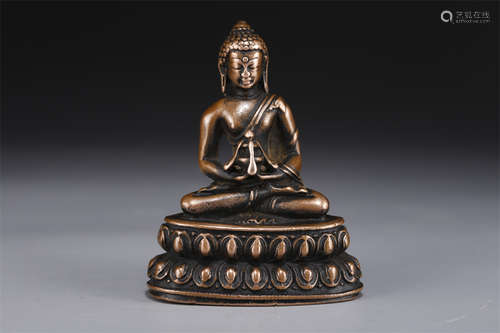 A Copper Amitayus Buddha Statue.