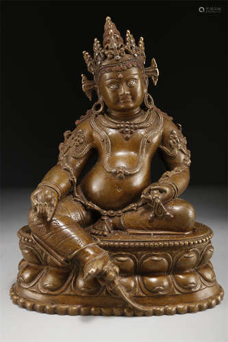 An Alloy Copper Yellow Wealthy Buddha Statue.