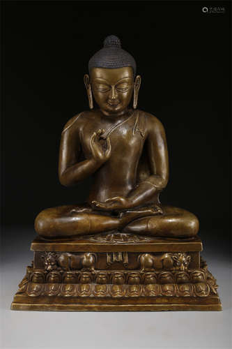 An Alloy Copper Sakyamuni Buddha Statue.