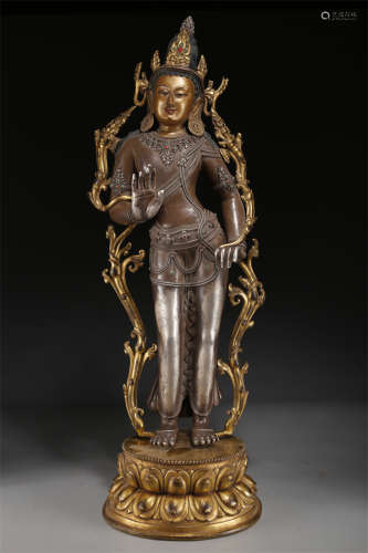 A Copper Padmapani Buddha Statue.