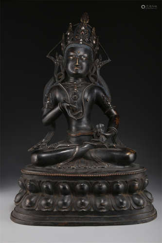 A Copper Vajrasattva Buddha Statue.