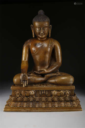 An Alloy Copper Sakyamuni Buddha Statue.