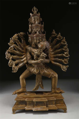 An Alloy Copper Chakrasamvara Buddha Statue.