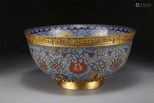 A Cloisonne Enameled Copper Bowl.