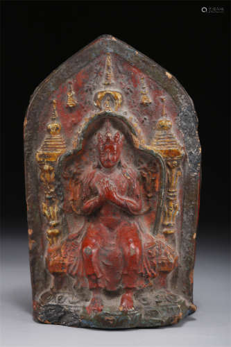 A Clay Tsha-Tsha of Maitreya Bodhisattva.