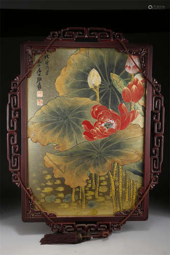 A Lotus Flowers Painting by Zhang Daqian.