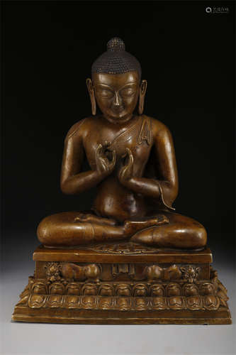 An Alloy Copper Sakyamuni Buddha Statue.