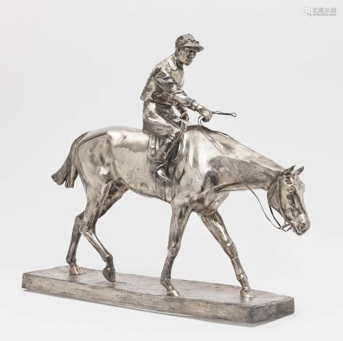 Jockey on racehorse - Wilhelm Zwick (1871 - 1916), manufactu...