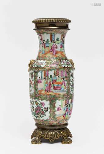 A vase (fitted as a lamp base) - China, probably Quing