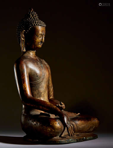 十二至十三世紀 釋迦摩尼佛像 銅鎏金