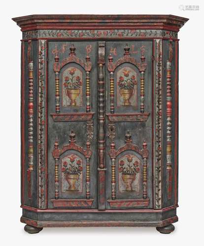 A Bauernschrank (wardrobe) - Friedberg, dated 1845