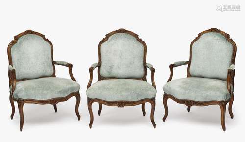 Three fauteuils - France, 18th century and later