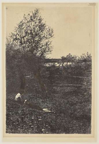 Wilhelm Leibl (1844 Cologne - 1900 Würzburg) - Meadow with c...