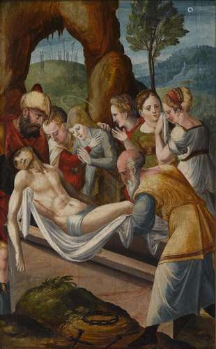 Flemish School, 1st half of the 16th century - Burial of Jes...