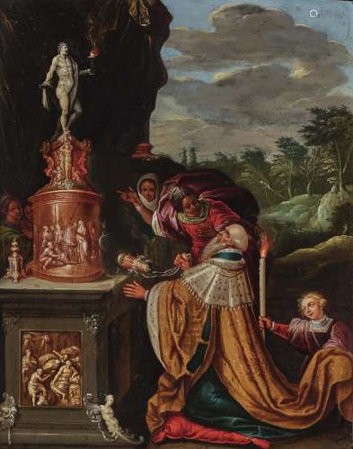 Flemish School (?), 17. Jahrhundert - Solomon's Idolatr...