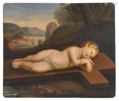 Cristofano Allori (nach), Das Christuskind schläft am Kreuze...