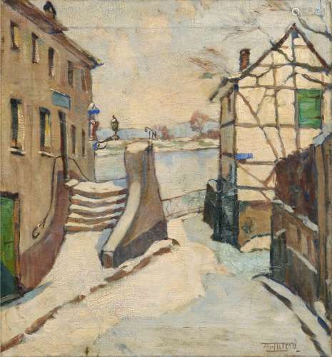 Josef Mangold, Winter in einer Kleinstadt. Wohl um 1919.