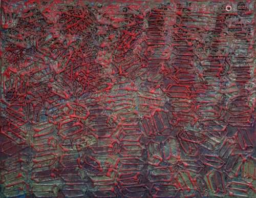 Roger Boyce "Untitled 12" (Struktur in Rot). 1988.
