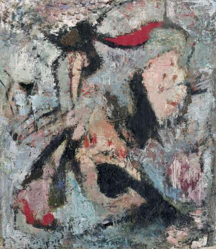 Hans Jüchser, Impression in Rot und Schwarz. 1963.