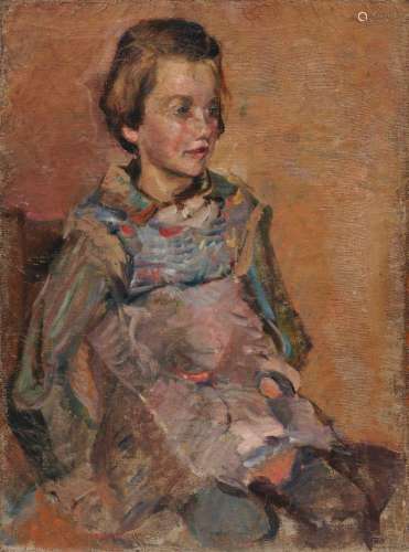 Johannes Kühl, Sitzendes Mädchen. Wohl 1940''s.