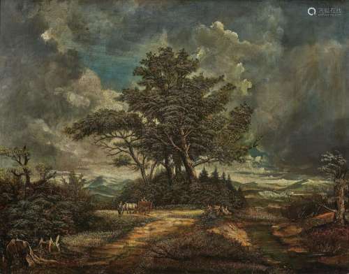 Unknown Artist, 19th century - Extensive landscape with a gr...