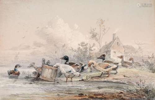Ernst Hasse, Die neugierige Ente. Um 1850.