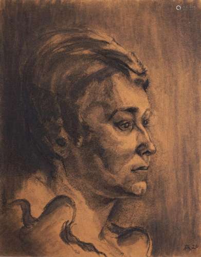 Monogrammist H.A., Porträt einer Dame nach rechts. 1926.