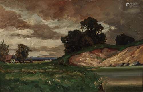 Josef Wenglein (1845 Munich - 1919 Bad Tölz) - Shore landsca...