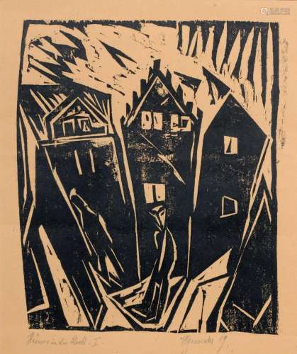 Hans Gewecke "Häuser in der Stadt. I.". 1919.