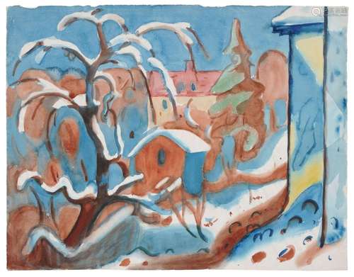 Kurt Schütze, Winter in Dresden. Um 1958.