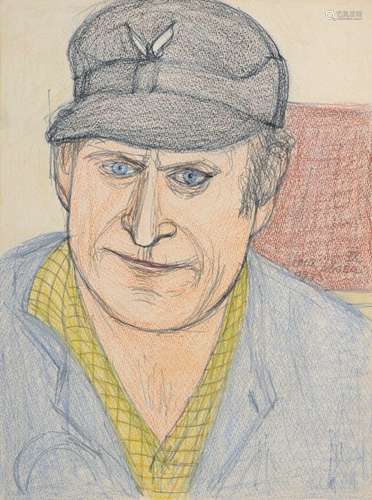 Fritz Tröger, Arbeiterportrait (Eisenbahner?). 1973.