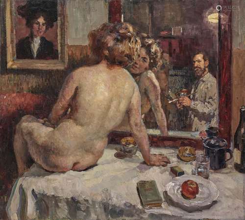 Paul Paede (1868 Berlin - 1929 Munich) - Self-portrait with ...